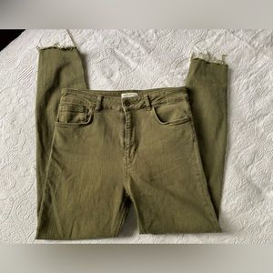 Zara Distressed Jeans, Green,  Women’s Size 8